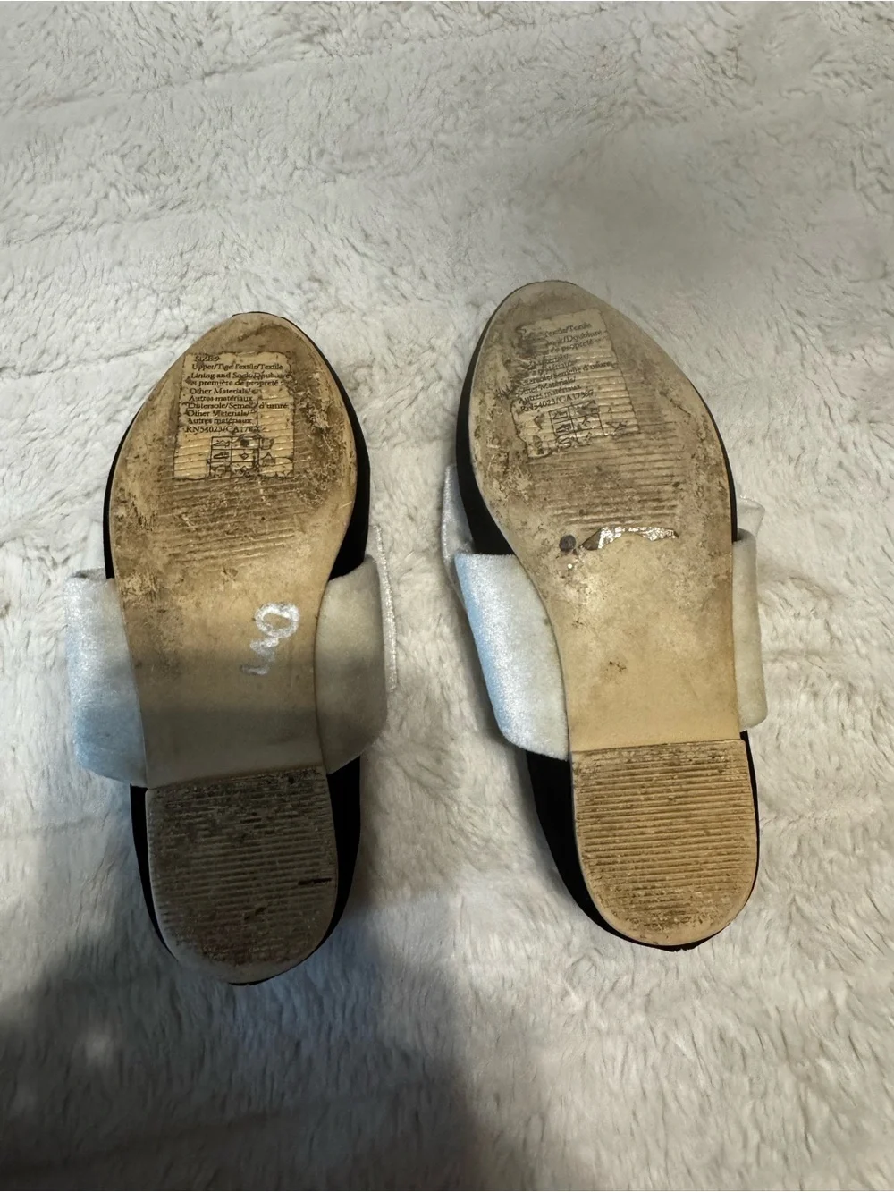 Janie and Jack Black Velvet Ballet Flats with White Bow